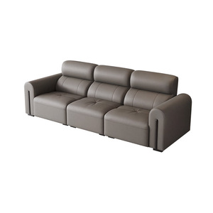 Genuine Leather Top Layer Cowhide Sofa Modern Simple Solid Wood Straight Sofa For Small Living Room Home - Product Image 1