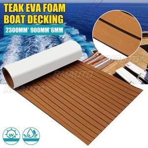 Suelo de Espuma Autoadhesiva para Barcos, Revestimiento Marino de Espuma EVA, Imitación Madera de Teca, Tapete de Espuma EVA para Barcos, 900x2300x6mm - Product Image 1