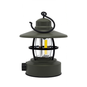 Green Camp Hurricane Lantern con atenuador giratorio continuo | Vintage-Top Outdoor Light con gancho para jardín, tienda <span class=keywords><strong>de</strong></span> campaña, uso nocturno - Product Image 1