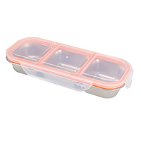 Boîte à lunch étanche et anti-fuite en acier inoxydable de qualité alimentaire, style minimaliste, 3 compartiments, pour la conservation des aliments