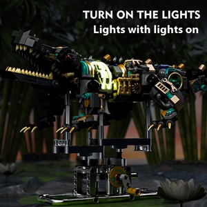 13056 Cơ Khí Cá Sấu 882 + Pcs Xây Dựng Khối DIY Thiết Lập Với Hiển Thị Đứng Và Đèn ABS Nhựa Gạch Chidren Đồ Chơi - Product Image 5