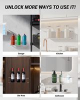 Lot de 2 supports muraux pour bouteilles d'eau et gobelets en acrylique, organisateur de tasses, étagère de rangement avec support pour bombe aérosol, installation facile.