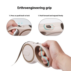 Laisse de chien rétractable automatique, verrouillage semi-automatique, conception absorbant les chocs, ressort en acier inoxydable, écologique, tendance, petits chiens - Product Image 3