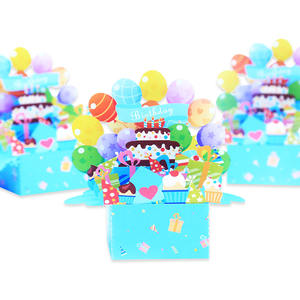 Ensemble gâteau d'<span class=keywords><strong>anniversaire</strong></span> et ballons pop-up 3D personnalisés Boîtes en <span class=keywords><strong>carton</strong></span> Cartes par les fabricants Célébrez avec du papier durable - Product Image 4