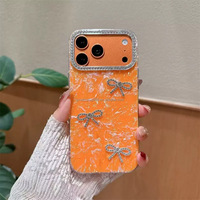 Coque de téléphone fantaisie avec nœud papillon pour iPhone Nouveaux modèles 18 17 16 15 Pro Max Étui antichoc en TPU PC 14 13 Custodia