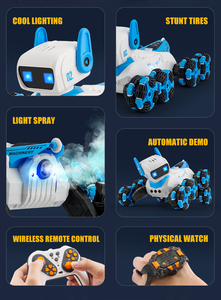 F01 Plastic RC Robot Dog <b>Smart</b> <b>Remote</b> <b>Control</b> Stunt Walking Dancing Programming Interactive Educational DIY Toy Light Sound for - Product Image 6