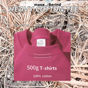 20 Color OEM Wholesale Unisex Casual Loose 500 GSM Heavyweight 100% Cotton Short Sleeve <b>T</b>-shirts Anti-pilling All Match - Product Image 2