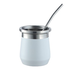 260ml tùy chỉnh 304 thép không gỉ đôi Tường Cách Nhiệt trà & cà phê cốc nhỏ công suất nhỏ bia Mug với muỗng và rơm - Product Image 5