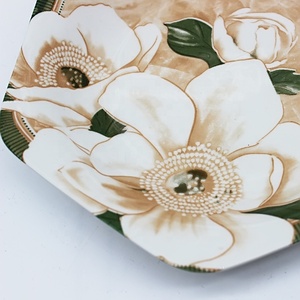 Assiette en porcelaine hexagonale au design noble et élégant de 8 pouces Assiette d'impression écologique pour vaisselle cuisine mariage - Product Image 4