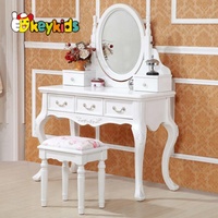 Coiffeuse en bois avec miroir et tabouret W08H017, vente en gros, économique