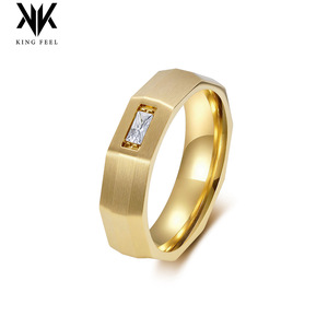 Anillo de Acero de Titanio Thousand Winds K-R1131 con Diseño Geométrico Facetado, Estilo Neutral, Moda Urbana Europea y Americana - Product Image 1