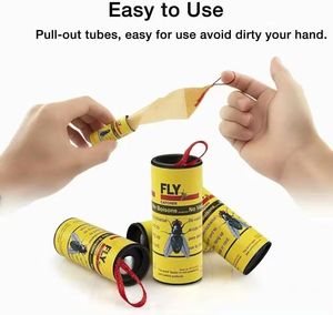 Trampa de pegamento para insectos personalizada de 4 rollos, <span class=keywords><strong>cinta</strong></span> adhesiva desechable para atrapar moscas, trampa de pegamento para el control de plagas de insectos HC4101 - Product Image 1