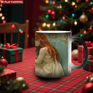 Tasse Magique Personnalisée à Motif de Remise de Diplôme, Noire Givrée, 11 oz, en Céramique, Sensible à la Chaleur, Tasse Vierge - Product Image 2