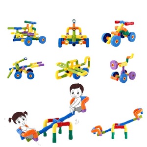 ออนไชน์บล็อกตัวต่อพลาสติกสำหรับเด็ก 200-400 ชิ้น DIY ของเล่นท่อเชื่อมต่อสำหรับเด็กอายุ 4-6 ปี - Product Image 1