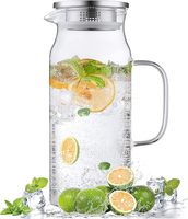 Petit pichet en verre avec couvercle et bec verseur distributeur de boissons anti-fuite pour jus de lait eau thé glacé café carafe serveur
