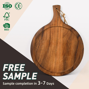 WDF, suministro de fábrica, personalizado, bambú, <span class=keywords><strong>Pizza</strong></span> Schaufel, pala de madera redonda por <span class=keywords><strong>pizza</strong></span>, tablero de pelar <span class=keywords><strong>pizza</strong></span> de madera de gran tamaño para Cocina - Product Image 1