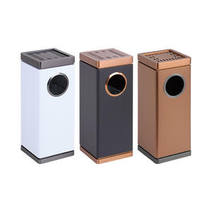 Poubelle en acier inoxydable haut de gamme pour hôtels d'affaires Poubelle de sol anti-empreintes digitales pour couloirs Salons Poubelles de hall - Product Image 1