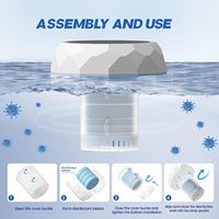 Distributeur de chlore flottant à LED solaire étanche IP68 en ABS avec fonction de changement de couleur pour éclairage de piscine extérieur