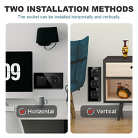 Módulo de Pared con Panel Táctil de Vidrio Negro Europeo, Enchufe e Interruptor de Corriente, Funciones Combinables Libremente, Accesorios