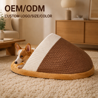 Coussin pour chien rembourré en éponge, sac de couchage chaud pour l'hiver, design semi-fermé amovible et lavable, tapis pour animaux de compagnie pour chiens et chats de petite et moyenne taille