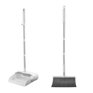 Ensemble balai et pelle à poils épais et doux pour dropshipping Shopify, manche long en acier inoxydable, multifonctionnel, sans cheveux accrochés, pour sols. - Product Image 1