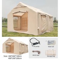 Tente de camping universelle toutes saisons, imperméable, en tissu Oxford 420D double couche, écologique, grand espace, avec poteaux en PVC et ceinture de fixation