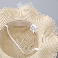 Chapeaux de Paille Doux pour Filles et Enfants Go Party, Ensembles Chapeau de Plage et Sac à Main pour l'Été, Mignons Chapeaux de Princesse en Dentelle et Sacs de Paille, Ensembles Deux Pièces