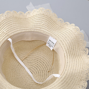 Đi Đảng Mũ Rơm Ngọt Ngào Cho Cô Gái Trẻ Em Mùa Hè Bãi Biển Mũ Và Túi Xách Bộ Dễ Thương Ren Công Chúa Mũ Và Túi Rơm Hai Mảnh Bộ - Product Image 6