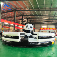 Nouveau château gonflable rond Panda de 8 mètres de diamètre, trampoline, structure de jeux gonflable, équipement de divertissement pour place publique extérieure