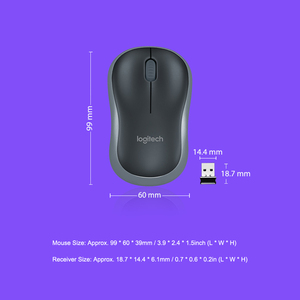 Ratón inalámbrico <span class=keywords><strong>Logitech</strong></span> <span class=keywords><strong>M185</strong></span> Conveniente mini ratón portátil con batería preinstalada - Product Image 5