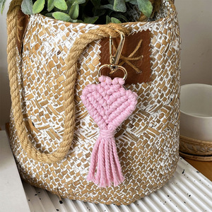 <span class=keywords><strong>Porte</strong></span>-clés en forme de cœur fait main 2026, tissage bohème, <span class=keywords><strong>porte</strong></span>-clés en forme de cœur, pendentif pour sac, <span class=keywords><strong>porte</strong></span>-clés en coton, macramé pour amoureux - Product Image 2