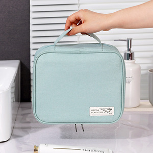 Square Cosmetic Bag Large Capacity Travel Toiletries Storage Portable Makeup Bag for Trip Polyester Material - Product Image 1