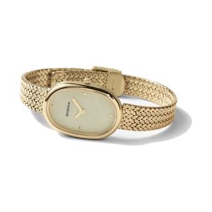 Reloj de Mujer Personalizable, Ovalado, de Lujo, de Acero Inoxidable, con Cuarzo, Chapado en Oro de 18K, Reloj de Color para Damas - Product Image 1