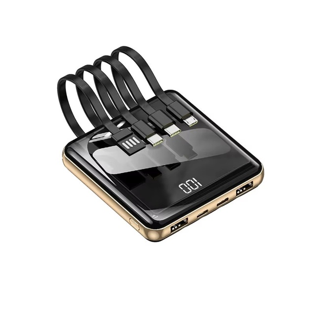 All In One Portable Charger Built In Multi Type Cables Durable ABS PC Shell Stable Output Wide Compatibility