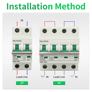 2P 63A DC Breaker 600V DC MCB 16A 32A 63A 2P 1000V DC <span class=keywords><strong>Disyuntor</strong></span> Solar PV Breaker - Product Image 3