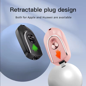 Nouveau Design Mini Banque d'Alimentation Portable et Fine de 1200 mAh <span class=keywords><strong>2</strong></span> en 1 avec Chargeur Sans Fil et Porte-Clés pour Téléphone Mobile Type-C - Product Image 4