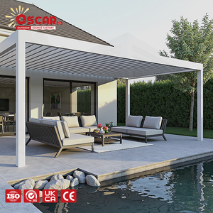 <span class=keywords><strong>Toit</strong></span> rétractable automatique à lamelles en aluminium avec toile et rideaux pour <span class=keywords><strong>jardin</strong></span>, patio, balcon, <span class=keywords><strong>abri</strong></span> extérieur, pergola - Product Image 1