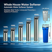 Adoucisseur d'eau pour toute la maison en acier inoxydable 304 : Résine échangeuse d'ions à valve automatique et réservoir de sel indépendant pour l'eau dure et le calcaire