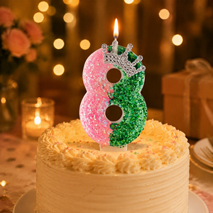 デジタルクラウン型の誕生日キャンドル。結婚式、誕生日、特別な機会に最適です。 - Product Image 5