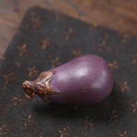 Figurines de thé en forme d'aubergine en sable violet faites à la main, figurines de thé de haute qualité pour le bureau