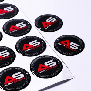 Custom Brand Design 3D Epoxy Sticker Packing Label Round Doming Epoxy Sticker Resin Sticker