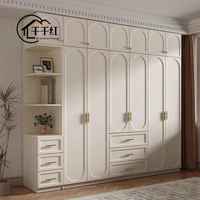 <strong>Best</strong>-<strong>Selling</strong> Modern French-Style Solid Wood Wardrobe Simple Cream Customizable <strong>Bedroom</strong> Furniture Clothes <strong>Storage</strong> <strong>Cabinet</strong>