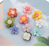 Kancing Resin Jahit Tangan Motif Bunga Kecil Segar, Laris Manis, Berlapis, Ramah Lingkungan, Warna & Ukuran Dapat Disesuaikan untuk Pakaian Wanita