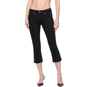 Vaqueros capri de mezclilla elásticos de tiro bajo a la moda para mujer, pantalones cortos casuales de verano, vaqueros elásticos para mujer - Product Image 1