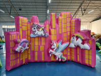 Bannière de fête d'anniversaire gonflable à impression numérique, décoration de fond mural pour fête à thème dessin animé
