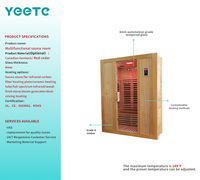 Salle de sauna électrique moderne YEETE en cèdre canadien avec verre de 8 mm, écologique et en graphène