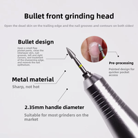 Emery Nail Art Bits Manucure Outil Bullet Head Shape Nail Drill Bit Outils de polissage des ongles