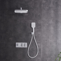 Ensemble de douche thermostatique poli à affichage numérique, avec cartouche en laiton, design moderne, jets doux et pluie, pour usage hôtelier