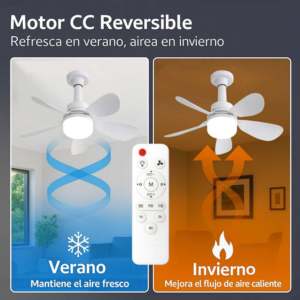 Ventilatore da Soffitto Regolabile CCT 52cm con Attacco E27, Telecomando e Luce Dimmerabile per Uso Interno - Product Image 5