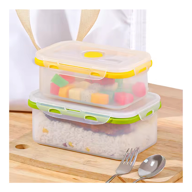 Factory Direct Sale Transparent Microwave Bento Lunch Boxes Kids Upright Silicone Portable Food Storage & Containers for Kitchen